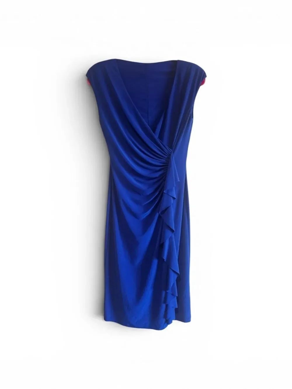 American Living Royal Blue Draped Sheath Dress Size 4 - Picture 2 of 6